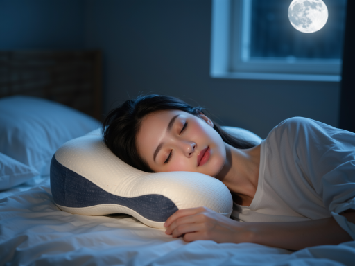 枕头，记忆棉填充，贴合颈部曲线，助眠